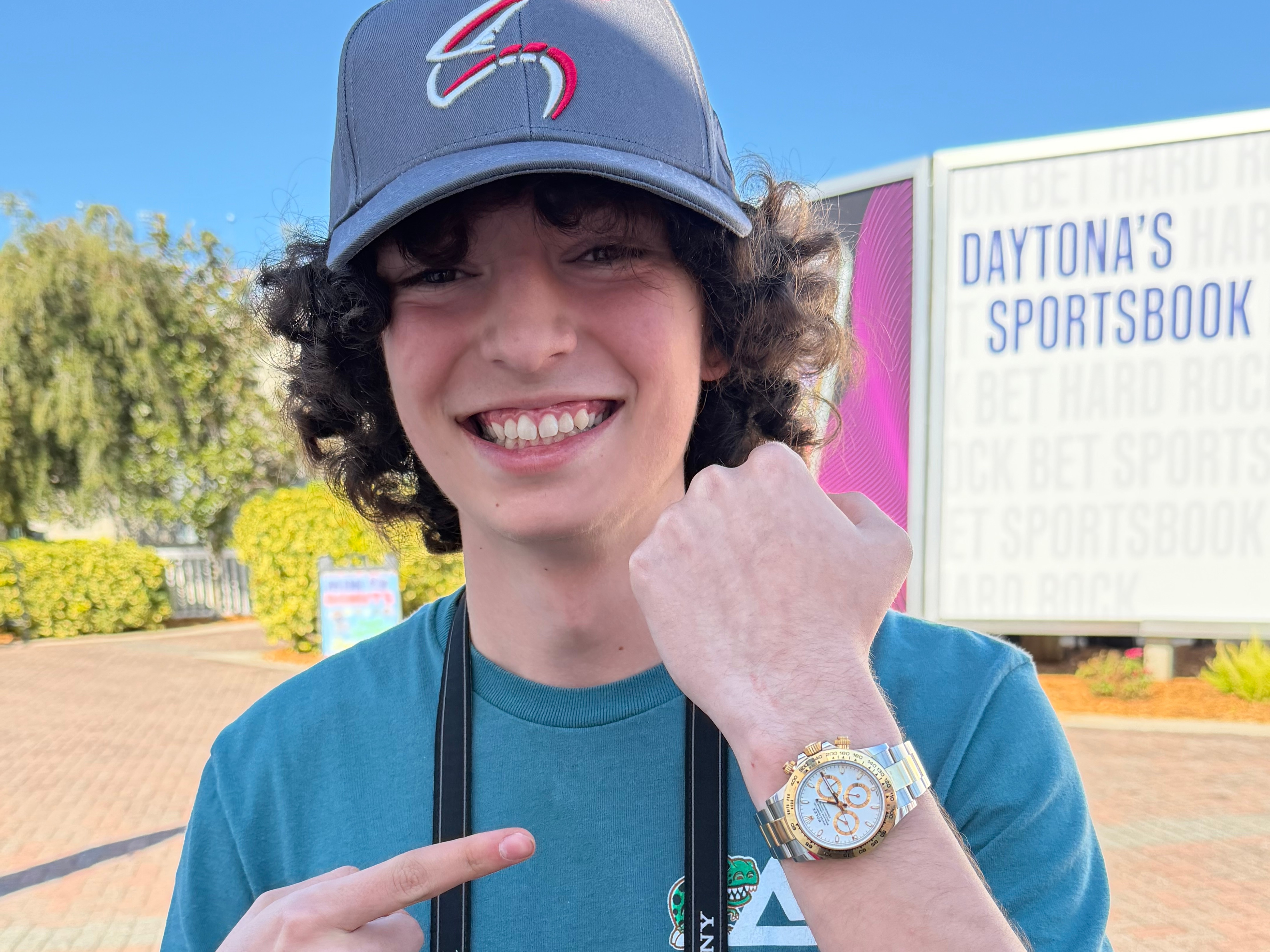 Skyler Sarabia wearing Earl Bamber's WEC Rolex